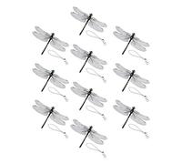 BBASILIYSD Lot de 10 pinces à chapeau de libellule artificielle pour insectes, porte-clés imitation libellule à attacher au sac à dos, chapeau pour camping, pêche et cour