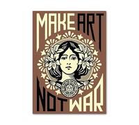 BBAUER Affiche Vintage Shepard Fairey Make Art No Twar Wall Art Shepard Fairey imprime Shepard Fairey Peinture sur toile pour la décoration d’intérieur photo 50x70cm sans cadre
