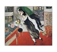 BBAUER Marc Chagall Poster《L’anniversaire》Peinture sur toile Marc Chagall Art mural Marc Chagall Imprime des images abstraites pour la décoration de la maison de chambre 50x70cm sans cadre