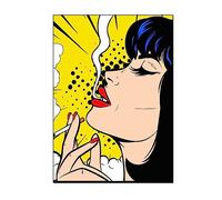 BBAUER Pop Art Roy Lichtenstein Posters Smoking Girl Wall Art Abstrait Canvas Peinture Roy Lichtenstein Prints For Home Decor Image 40x60cm No Frame