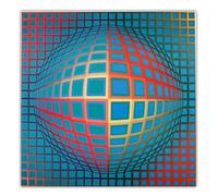 BBAUER Victor Vasarely affiche art optique toile peinture géométrie moderne abstrait Wall Art Victor Vasarely imprime pour la décoration d’intérieur photos 60x60cm sans cadre