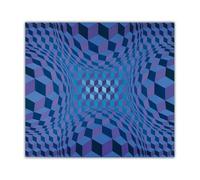 BBAUER Victor Vasarely affiche bleu abstrait Wall Art Victor Vasarely peinture sur toile Victor Vasarely imprime des images modernes pour la décoration intérieure 60x65cm sans cadre