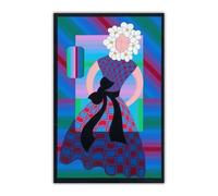 BBAUER Victor Vasarely affiche fille de fleur Wall Art Victor Vasarely peinture sur toile Victor Vasarely imprime des images modernes pour la décoration d’intérieur 50x80cm sans cadre