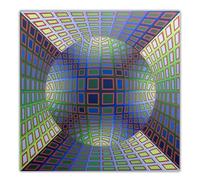 BBAUER Victor Vasarely affiche toile murale art moderne géométrie abstraite peinture Victor Vasarely imprime des photos d’art optique pour la décoration d’intérieur 60x60cm sans cadre