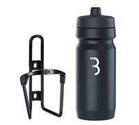 BBB Bike Water Bottle Combination Fueltank Comptank BBC-03C Bouteille d'eau 550 ML et Combinaison de Cage pour vélo Coupe Universelle Mat/Noir/Blanc Mixte