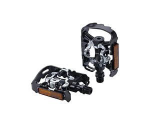 BBB Cycling Pédales Doubles Plateformes pour vélo de Route avec Cales SPD et Plates 9/16" Cage en Aluminium Durable Tension réglable pour VTT VTT électrique et vélo de Route Urbain DualChoice BPD-23