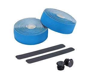 BBB Cycling Ruban de Guidon Vélo Route I Motif de Diamant pour Forte Prise I Absorption des Chocs I Inclut Bouchons de Guidon FlexRibbon BHT-14 | Blue