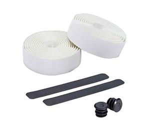 BBB Cycling Ruban de Guidon Vélo Route I Motif de Diamant pour Forte Prise I Absorption des Chocs I Inclut Bouchons de Guidon FlexRibbon BHT-14 | Blanc