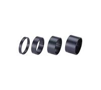BBB Cycling Spacers LightSpace 5/10/15/20 mm Jeu de Direction de vélo Ultra léger en Aluminium Mat Noir Lot de 4 entretoises de Fixation, Noir, 1,1/8"