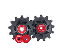 Bbb Rollerboys Ceramic Shimano Mtb Jockey Wheel Set Argenté 13-13t Black / Red