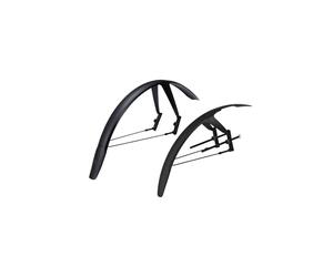 BBB DiscGuard Plus BFD-66S Ensemble de Garde-Boue Avant et arrière pour Route, Gravier et VTT - Libération Rapide et Frein à Disque Compatible avec Les Roues de 28/29" (pneus de 40-60 mm)