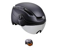 BBB Indra Faceshield Bhe-56f 2021 Casque de vélo électrique et de Vitesse avec visière réglable + 40% de Protection, certifié CE, pour Homme et Femme, Taille, Noir Mat/Transparent, L (58-62cm)