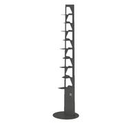 BBB ITALIA bibliothèque sur pied NEANDERTHAL H 192 cm (Gris anthracite gaufré F3 - Acier)