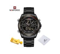 (BBB) Montre de sport numérique de luxe pour hommes, en acier, étanche, chronographe, horloge à quartz