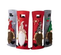 Bbbabeslk Lot de 4 manchons de bouteille de vin en feutre avec nains de Noël - Réutilisables et lavables - Décoration de table pour fête de Noël, multicolore, 4pcs, Unisexe