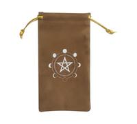 Bbbabeslk Sac de tarot - Sac en velours avec cordon de serrage | Sac pour cartes Oracle imprimé lune et étoiles, pochette de rangement en velours avec cordons de serrage pour les amateurs de tarot,