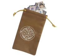 Bbbabeslk Sac de tarot - Sac en velours avec cordon de serrage | Sac pour cartes Oracle imprimé lune et étoiles, pochette de rangement en velours avec cordons de serrage pour les amateurs de tarot,