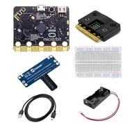 BBC Micro :bit v2 avec adaptateur de platine d'expérience, bloc de platine d'expérience, câble micro USB et étui, kit Microbit V2 avec étui noir
