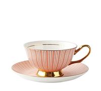 BBCBBZ Vintage European Tea Coffee Tup Set Rim Bone China Ceramics Tea Tasse Set Porcelain Luxury Tazas Kitchen Supplies (Rosso)