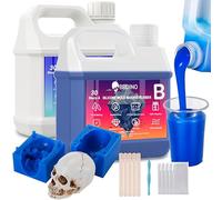 BBDINO Caoutchouc de silicone liquide, silicone liquide 30 A pour coulée, 2000 g, rapport de mélange 1:1, silicone pour moules en silicone, moules en résine, moules à bougies, moules en plâtre, bleu