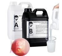 BBDINO Kit de fabrication de moules en silicone 20 A - 4,5 kg/4,5 kg, transparent translucide, 0,3 x 1 par volume, liquide pour résine, savon, béton, cire