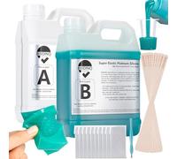 BBDINO Kit de fabrication de moules en silicone, silicone vert jade super élastique, 3,9 l, idéal pour mouler des moules en résine 3D et des moules en silicone, rapport de mélange 1A : 1B