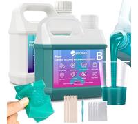BBDINO Kit de fabrication de moules en silicone super élastique, 2 000.3 g, caoutchouc de silicone liquide, idéal pour le moulage de résines 3D, moules alimentaires 1:1 par volume, vert jade