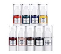 BBDINO Lot de 9 pigments en caoutchouc de silicone, colorants liquides très concentrés pour la fabrication de moules en silicone, chaque couleur, 15 ml