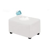 BBDIYCD Housse de Pouf imperméable avec élastique, Housse de Repose-Pieds, Housse de siège rectangulaire Extensible, Housse de Protection Universelle pour Pouf en Daim,White,L