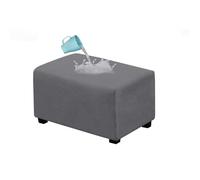 BBDIYCD Housse de Pouf imperméable avec élastique, Housse de Repose-Pieds, Housse de siège rectangulaire Extensible, Housse de Protection Universelle pour Pouf en Daim,Grey,XL