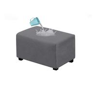 BBDIYCD Housse de Pouf imperméable avec élastique, Housse de Repose-Pieds, Housse de siège rectangulaire Extensible, Housse de Protection Universelle pour Pouf en Daim,Grey,L