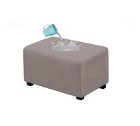 BBDIYCD Housse de Pouf imperméable avec élastique, Housse de Repose-Pieds, Housse de siège rectangulaire Extensible, Housse de Protection Universelle pour Pouf en Daim,Taupe,L
