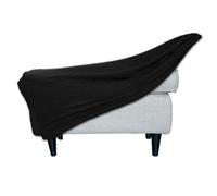 BBDIYCD Housse de Repose-Pieds rectangulaire, Housse de Pouf Extensible Lavable, Grande Housse de Pouf Extensible Amovible, Housses antidérapantes en Jacquard avec Fond élastique,Black,L