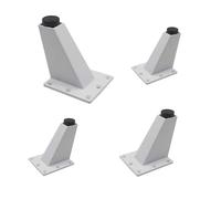 BBERHFNFZK Lot De 4 Pieds De Meuble Réglables De 8 À 10 Cm, en Aluminium, pour Table De Chevet, Meuble TV, Canapé, Table, Cadre De Lit, avec Patins Antidérapants(White,80mm)
