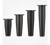 BBERHFNFZK Pieds De Meuble Robustes en Aluminium (8, 10, 12, 15 Cm) - Tubes Droits Coniques - Lot De 4 - Pieds De Rechange pour Canapé, Table, Bureau Et Lit(Black,100mm)
