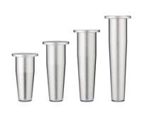 BBERHFNFZK Pieds De Meuble Robustes en Aluminium (8, 10, 12, 15 Cm) - Tubes Droits Coniques - Lot De 4 - Pieds De Rechange pour Canapé, Table, Bureau Et Lit(Silver,100mm)