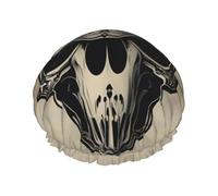 BBEXJIGY Bonnet de douche réutilisable double couche imprimé crâne de taureau coureur pour homme et femme