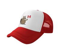 BBEXJIGY Casquette de baseball à imprimé castor pour homme et femme, en maille, sports de plein air, voyage, décontracté, Rouge, One Size-M