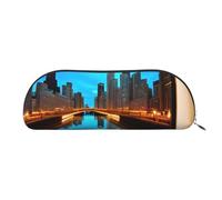 BBEXJIGY Chicago Mini sac de rangement élégant avec imprimé réfléchissant pour crayons à sourcils et petits essentiels, Argenté, One Size