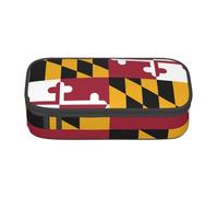 BBEXJIGY Grand sac de rangement de maquillage avec imprimé drapeau de l'État du Maryland : conçu pour les crayons à sourcils, noir, One Size