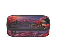 BBEXJIGY Grand sac de rangement pour maquillage avec impression paysage du Japon Mount Fuji : conçu pour les crayons à sourcils, noir, One Size