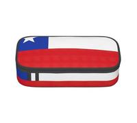 BBEXJIGY Grand sac de rangement pour maquillage avec motif drapeau du Chili - Conçu pour les crayons à sourcils, noir, One Size