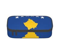 BBEXJIGY Grand sac de rangement pour maquillage avec motif drapeau du Kosovo : conçu pour les crayons à sourcils, noir, One Size