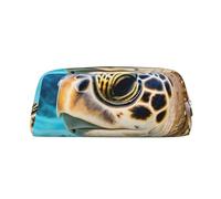 BBEXJIGY Grande pochette de rangement polyvalente avec imprimé tortue de mer, trousse de maquillage, sac de voyage ou de bureau pour petits objets, doré, One Size