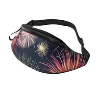 BBEXJIGY Magnifique sac banane multifonction imprimé feu d'artifice - Votre bon compagnon pour la randonnée, les voyages et la course à pied, noir, One Size