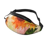 BBEXJIGY Magnifique sac banane multifonction imprimé tournesol - Votre bon compagnon pour la randonnée, les voyages et la course à pied, noir, One Size