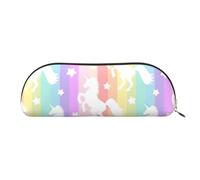 BBEXJIGY Mini sac de rangement élégant avec imprimé licornes sur rayures colorées pour crayons à sourcils et petits essentiels, doré, One Size