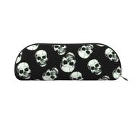 BBEXJIGY Mini sac de rangement pour crayons à sourcils et petits essentiels Motif tête de mort Noir, doré, One Size