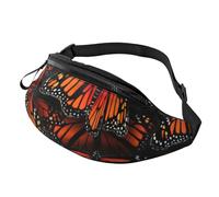 BBEXJIGY Monarch Butterflies. Sac banane multifonction imprimé - Votre bon compagnon pour la randonnée, les voyages et la course à pied, noir, One Size