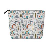 BBEXJIGY Nature Wildlands Activités Imprimer Une Couche Faux Lin Comme Trousse de Maquillage Élégant Pratique Organisateur pour Cosmétiques, noir, One Size